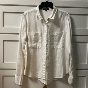 White Button-Up Women’s Shirt (with fringe detailing)
